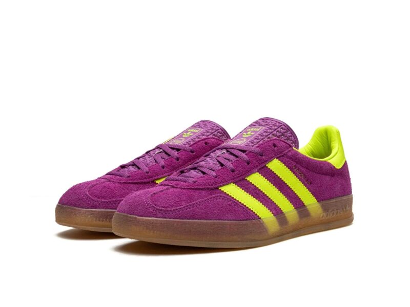 Adidas Gazelle Indoor фиолетовые с салатовым замшевые женские (36-40)