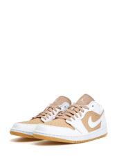 Nike Air Jordan 1 Low Hemp White белые с бежевым кожа-нубук мужские-женские (40-44)